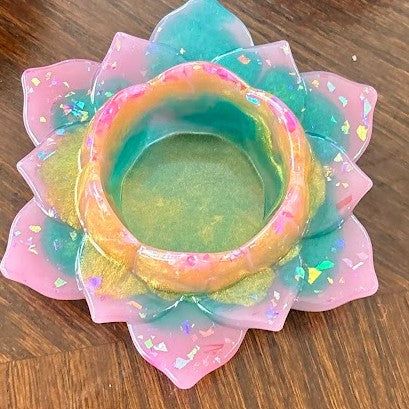 Resin Lotus Tea Light Holder