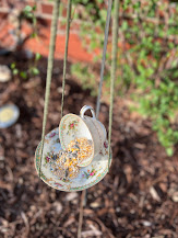 Porcelain Teacup and Saucer Bird Feeder